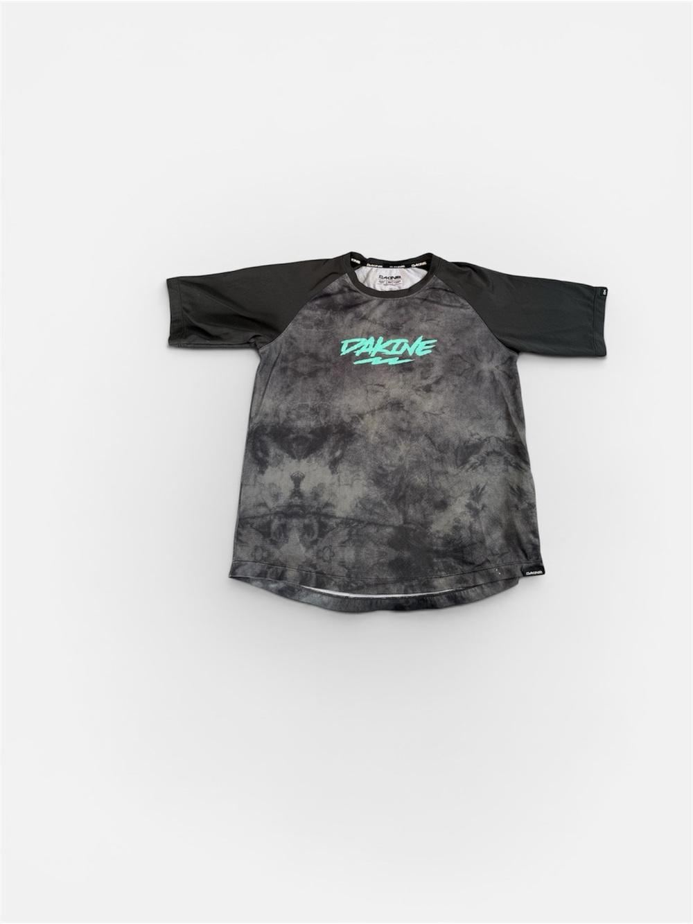 Dakine Black Tie-Dye Tee with Teal Logo